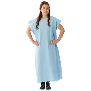 Medline Behavioral Health Apparel - Patient Exam Gown with 3-Armhole Design, Blue - MDTSG5R3AROY