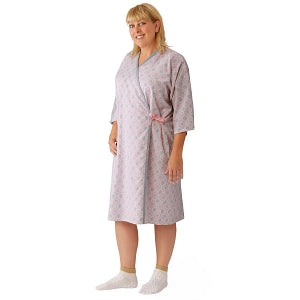 Medline Women's Center Patient Apparel - PerforMAX Front-Open Mammography IV Gown, Pink / Gray - MDTSG7ITSPNK