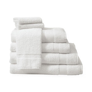 Medline Premium 100% Cotton Ring Spun Terry Washcloths - Premium Ring-Spun Cotton Terry Washcloth, White, 12" x 12", 0.75 lb./Dz. - MDTWC5C12SZ