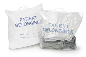 Inteplast Group Patient Belongings Bags with Rigid Handle - Patient Belonging Bag, White, 2.5 mL, 20" X 20" X 4" - 70-21