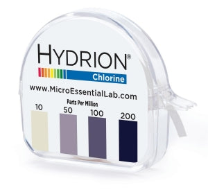 Micro Essential Hydrion Chlorine Test Paper Dispenser - CHLORINE PAPER, S / R DISPENSER, 10-200 PPM - CM-240