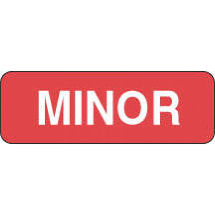 Label Paper Permanent Minor 1 1/2" X 1/2" Red 1000 Per Roll