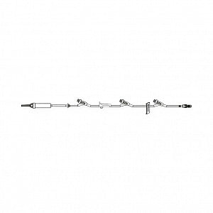 BD Primary Gravity IV Administration Sets - IV Gravity / Administration Set with 3 Needleless Y-Sites, Back Check Valve, Roller Clamp, Slide Clamp, Male Spin Lock, 15-Drop, 112", Non-DEHP - MX9128
