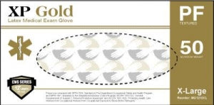 Medgluv XP Gold PF Latex Gloves - XP Gold Exam Gloves, Latex, Powder-Free, Size, M, 12" - MG1210M