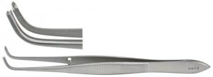 Integra Iris Tissue Forceps - Iris Tissue Forceps, Full Curve, 1 x 2 Teeth, 4" - 18-790