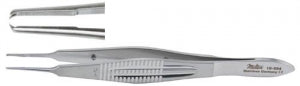 Integra Castroviejo Suturing Forceps - Castroviejo Suturing Forceps, 1 x 2 Teeth, 0.6 mm, 4" - 18-954