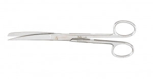 Miltex OR Std Pattn Op Scissors - OR Scissors, Curved, Sharp / Blunt, 7.5" - 18019