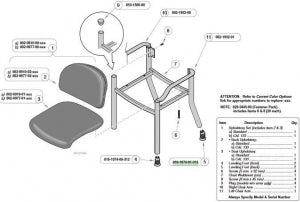 Midmark 680 Upholstered Side Chair - Side Chair with Leveling Foot, Back, Angled - 016-1074-01-312