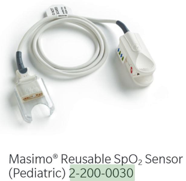 Fio2 Closed Loop Spo2 Sensor Massimo Masimo Pediatric SpO2 Sensors by Midmark — Grayline Medical