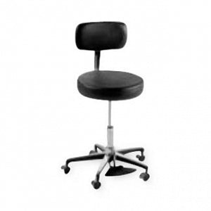 Midmark Ritter 277 Air Lift Pneumatic Stool with Backrest - Ritter 277 Air Lift Foot Release Pneumatic Stool with Standard Casters, Lunar Gray - 277-201-845