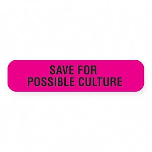 MarketLab Microbiology Labels - LABEL, SAVE FOR POSSIBLE CULTURE, PINK - 0360