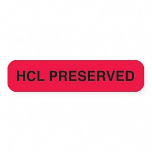 MarketLab Urine Collection Labels - LABEL, HCL PRESERVED, RED - 0364