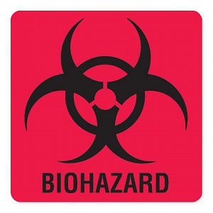 MarketLab Biohazard Warning Label - Biohazard Label, 6" x 6" - 1019