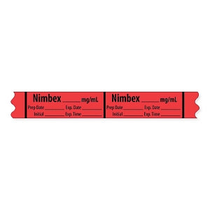 MarketLab Muscle Relaxant Medication Label Tape - LABEL, NIMBEX, MG / ML - 10257