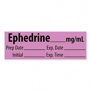MarketLab Vasopressor Medication Pre-Cut Label - LABEL, EPHEDRINE, MG / ML - 10287-PRE