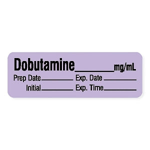 MarketLab Vasopressor Medication Pre-Cut Label - LABEL, DOBUTAMINE, MG / ML - 10288-PRE