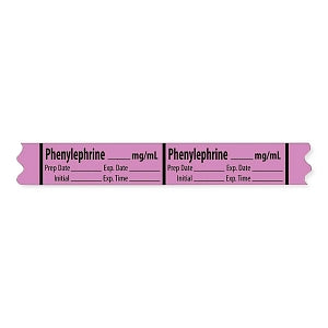 MarketLab Vasopressor Medication Label Tape - LABEL, PHENYLEPHRINE, MG / ML - 10292