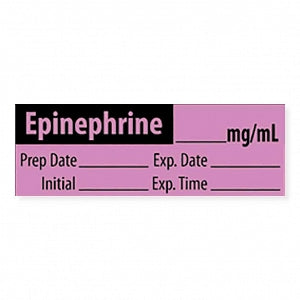 MarketLab Vasopressor Medication Pre-Cut Label - LABEL, EPINEPHRINE, MG / ML - 10294-PRE