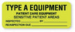 MarketLab Equipment Service and Inspection Labels - LABL, INSPECT PT AREA TYPE A EQUIP, RL/420 - 13426