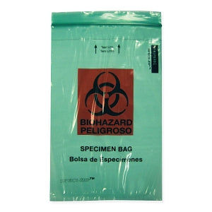 MarketLab Zip-Closure Specimen Bag - BAG, SPECIMEN, 6X9, GREEN BIOHZD, ZIP - 13794