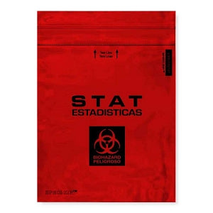 MarketLab Zip-Closure Specimen Bag - BAG, SPECIMEN, 8X10, STAT, RED, ZIPPER - 13799
