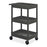 Marketlab Luxor Plastic Utility Cart with Three Tubs - Luxor Plastic Cart with 3 Tubs, Black - 14455