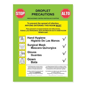 Marketlab Patient Room Label - LABEL, DROPLET PRECAUTIONS, 8.5 X 11" - 14903