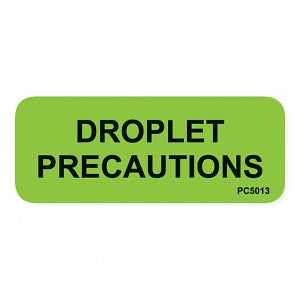 MarketLab Patient Chart Label - LABEL, DROPLET PRECAUTIONS, STANDARD CHART - 14908