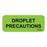 MarketLab Patient Chart Label - LABEL, DROPLET PRECAUTIONS, STANDARD CHART - 14908