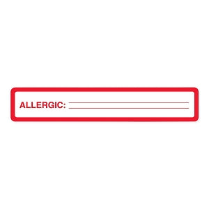 MarketLab Patient Chart Label - LABEL, ALLERGIC: WHITE - 14919