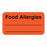 MarketLab Patient Chart Label - LABEL, FOOD ALLERGIES - FL RED - 14920