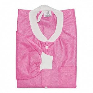 Marketlab Disposable Lightweight Lab Jackets - LAB JACKET, XLARGE, RASPBERRY - 15214-RS