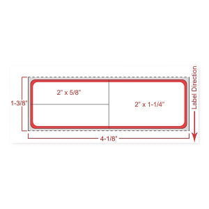 MarketLab Meditech Laboratory System Labels - MEDITECH DIR THERMAL, 1"C 4X1-1/4 WHT / RED - 15493