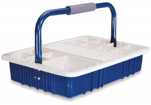 MarketLab Phlebotomy Trays with Racks - TRAY, BLUE, W/BLUE HANDLE, 13MM TUBE RACK - 1885-BL