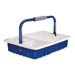 MarketLab Phlebotomy Trays with Racks - TRAY, BLUE, W/BLUE HANDLE, 13MM TUBE RACK - 1885-BL