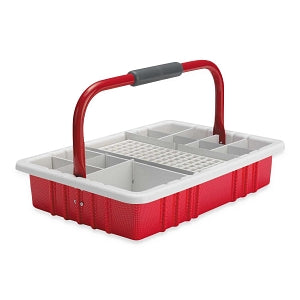 MarketLab Phlebotomy Trays with Racks - TRAY, RED, W/RED HANDLE, 13MM TUBE RACK - 1885-RD