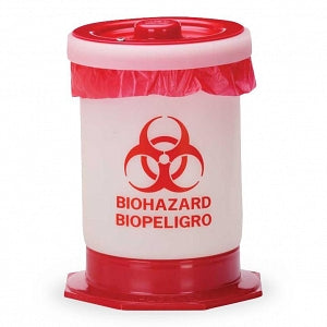 MarketLab Autoclavable Biohazard Container - BIOHAZARD CONTAINER, 1.5 GALLON, W/BASE - 2515
