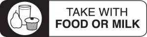 Marketlab Special Medication Label - LABEL, TAKE WITH FOOD OR MILK, WHITE - 2603