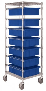MarketLab Complete Divider Box Cart - BIN CART, 7 CONTAINER, BLUE - 29 ...
