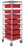MarketLab Complete Divider Box Cart - BIN CART, 7 CONTAINER, RED - 2929-RD