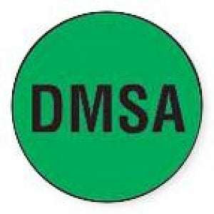 MarketLab Syringe Label for Nuclear Medicine - LABEL, 0.5" DOT, GREEN, DMSA - 3835