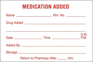 MarketLab Medication Added Labels - LABEL, MEDICATION ADDED, 2" X 3" - 3862