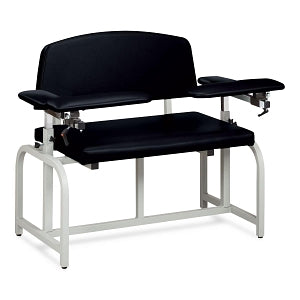 MarketLab Vinyl Extra-Wide Bariatric Phlebotomy Chairs - Extra-Wide Bariatric Phlebotomy Chair with CAL 133 Fire Code Vinyl, Nearly Black - ML40140-NB