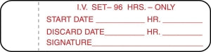 Marketlab IV Tubing Label - LABELS, IV TUBING, 96 HRS - 5794