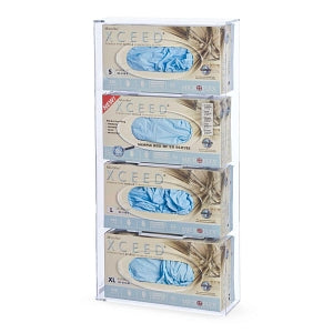 MarketLab Side-Loading Acrylic Glove Dispenser - Acrylic Side-Loading Glove Dispenser, Quad, White - 7039-WH