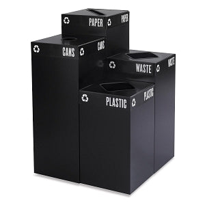 MarketLab Modular Steel Recycling Center - RECYCLING CENTER BASE, 25 GALLON, GREEN - 7151-GR