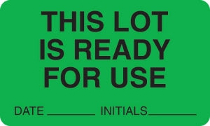 MarketLab Lot Signal Label - LABEL, THIS LOT READY, GREEN - 8029