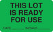 MarketLab Lot Signal Label - LABEL, THIS LOT READY, GREEN - 8029