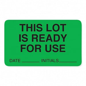 MarketLab Lot Signal Label - LABEL, THIS LOT READY, GREEN - 8029