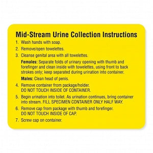 Marketlab Urine Collection Label - LABEL, MID STREAM, YELLOW - 8037 ...